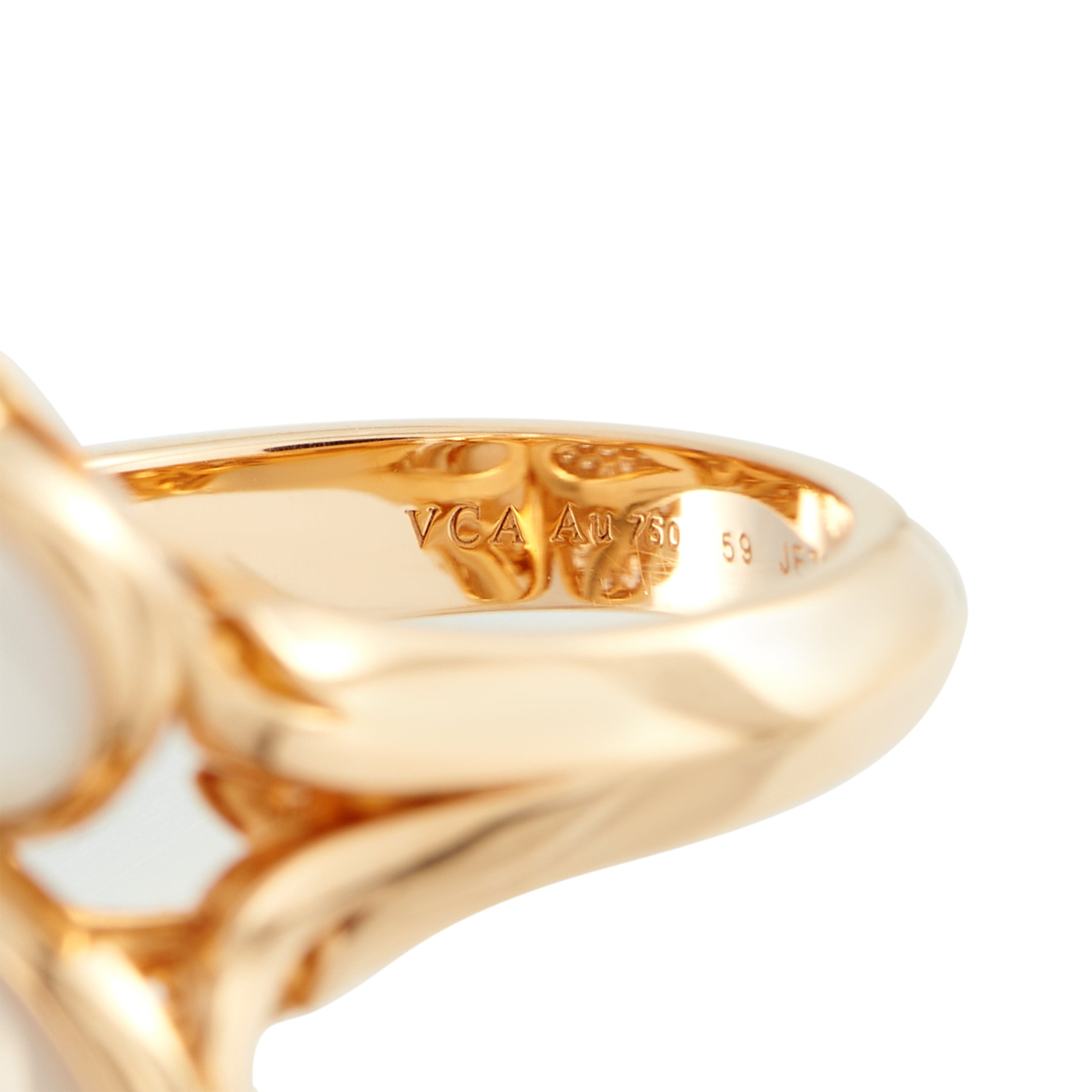 Van Cleef & Arpels Cosmos 18K Rose Gold Diamond and Mother of Pearl Ring