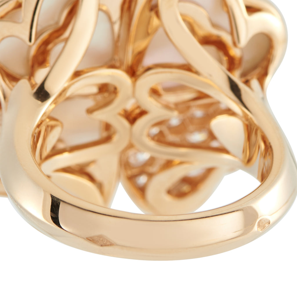 Van Cleef & Arpels Cosmos 18K Rose Gold Diamond and Mother of Pearl Ring