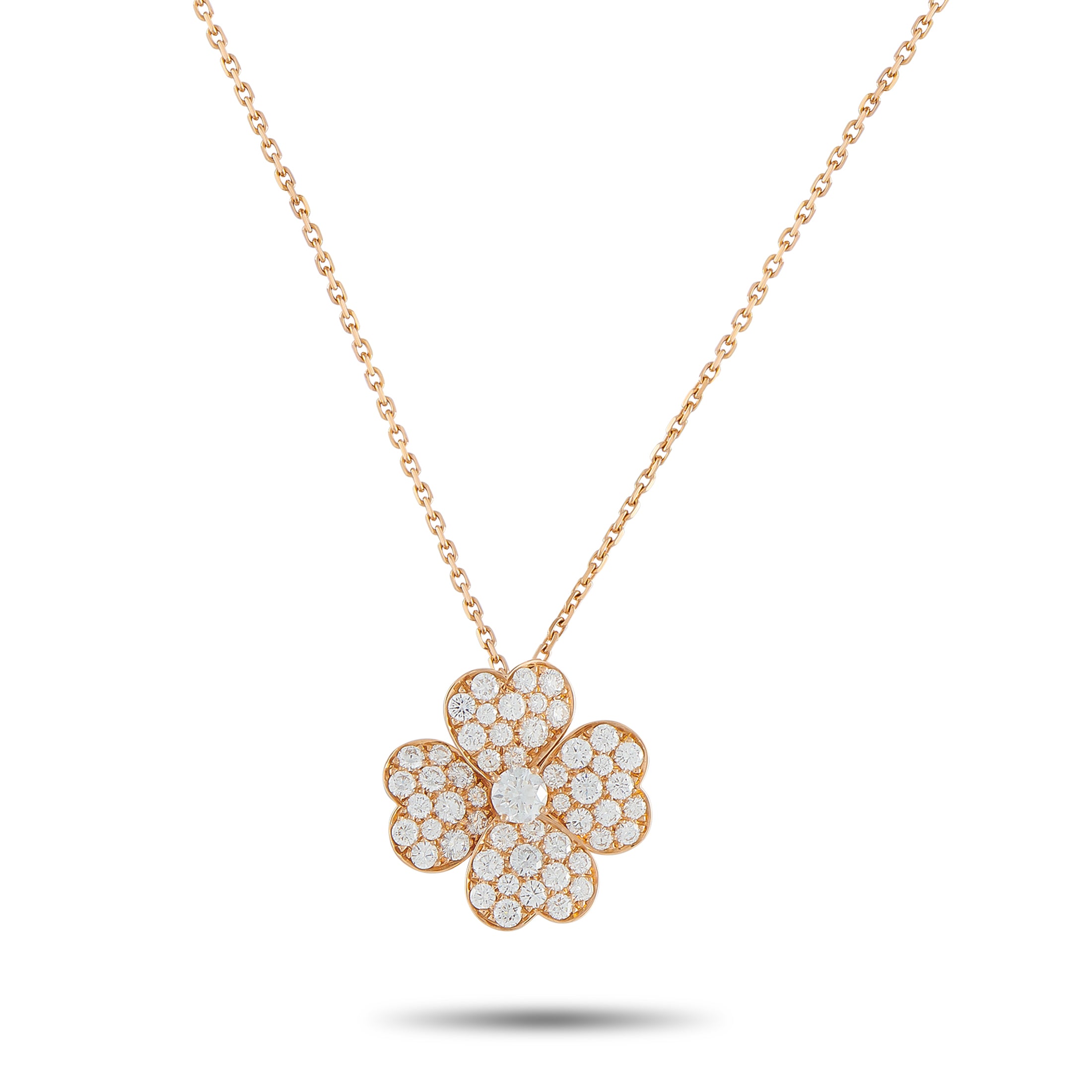 VAN CLEEF & ARPELS Van Cleef & Arpels Cosmos 18K Rose Gold 1.55ct Diamond Pendant