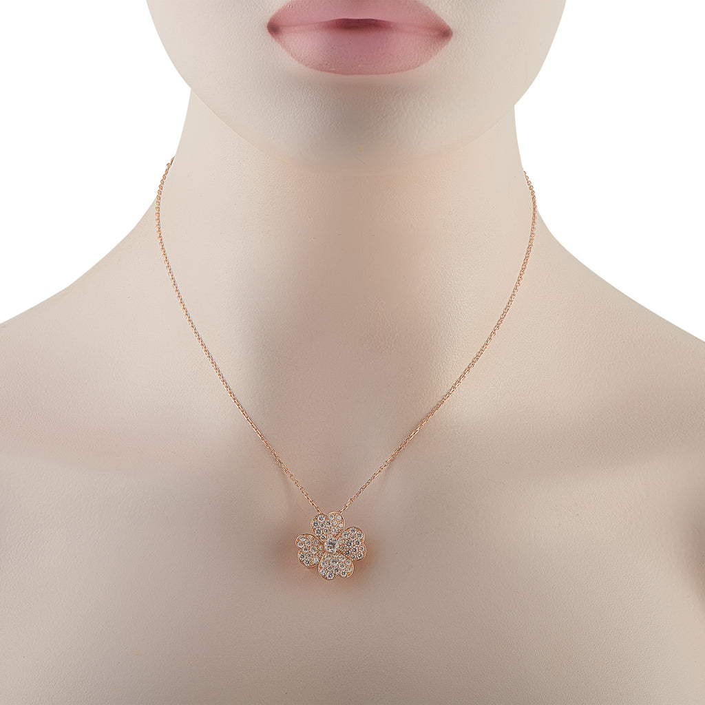 Van Cleef & Arpels Cosmos 18K Rose Gold 1.55ct Diamond Pendant