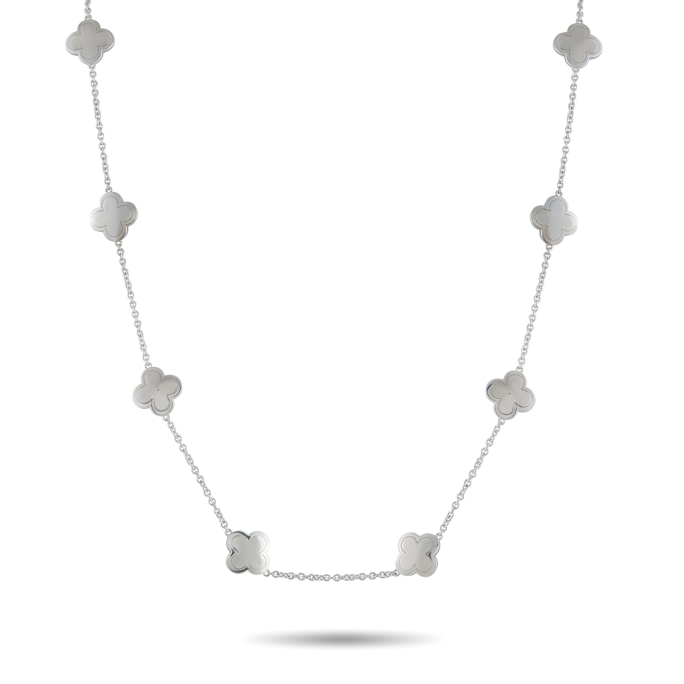 Van Cleef & ArpelsVan Cleef & Arpels Pure Alhambra 18K White Gold 14-Motif Necklace #4905 – This Van Cleef & Arpels Pure Alha