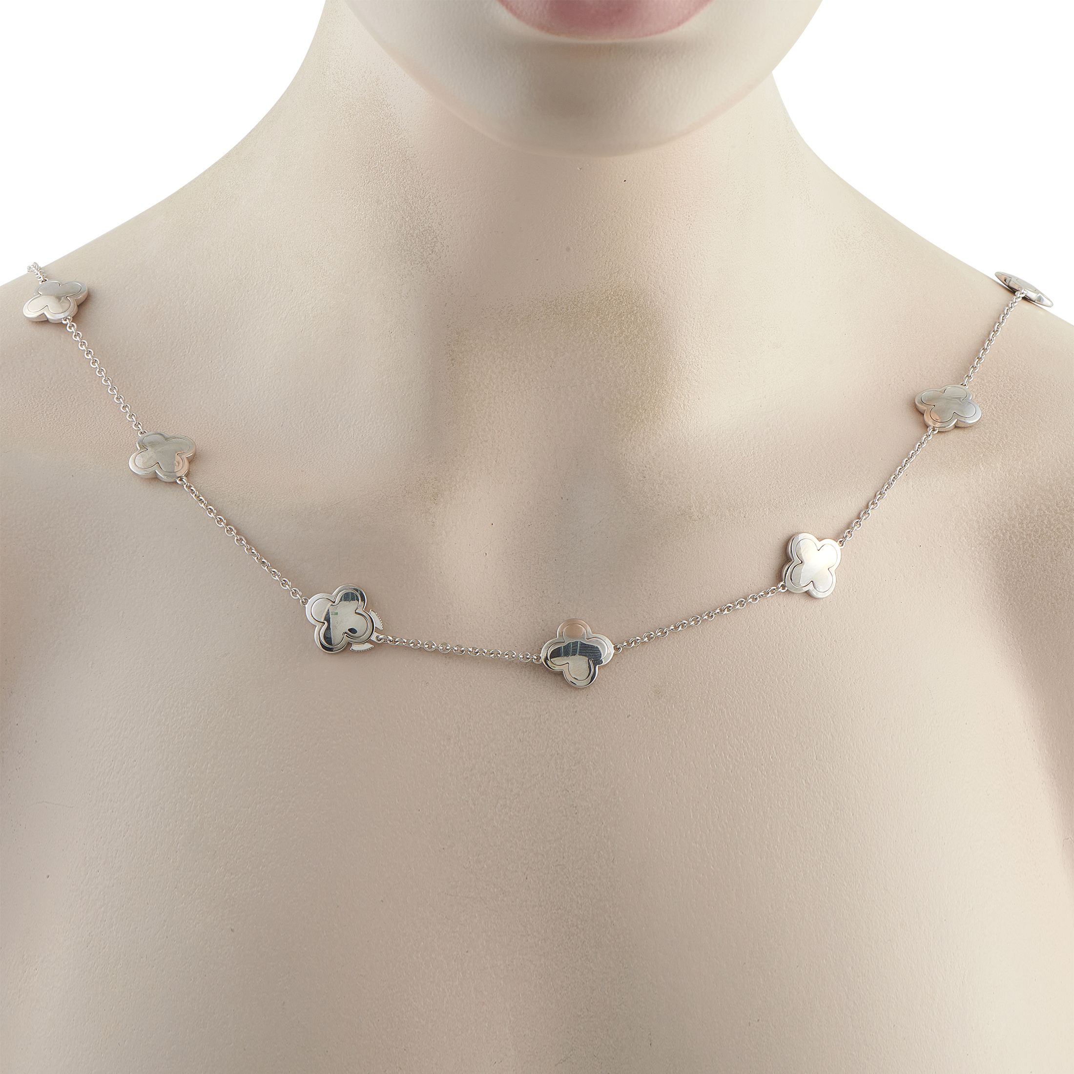 Van Cleef & Arpels Van Cleef & Arpels Pure Alhambra 18K White Gold 14-Motif Necklace