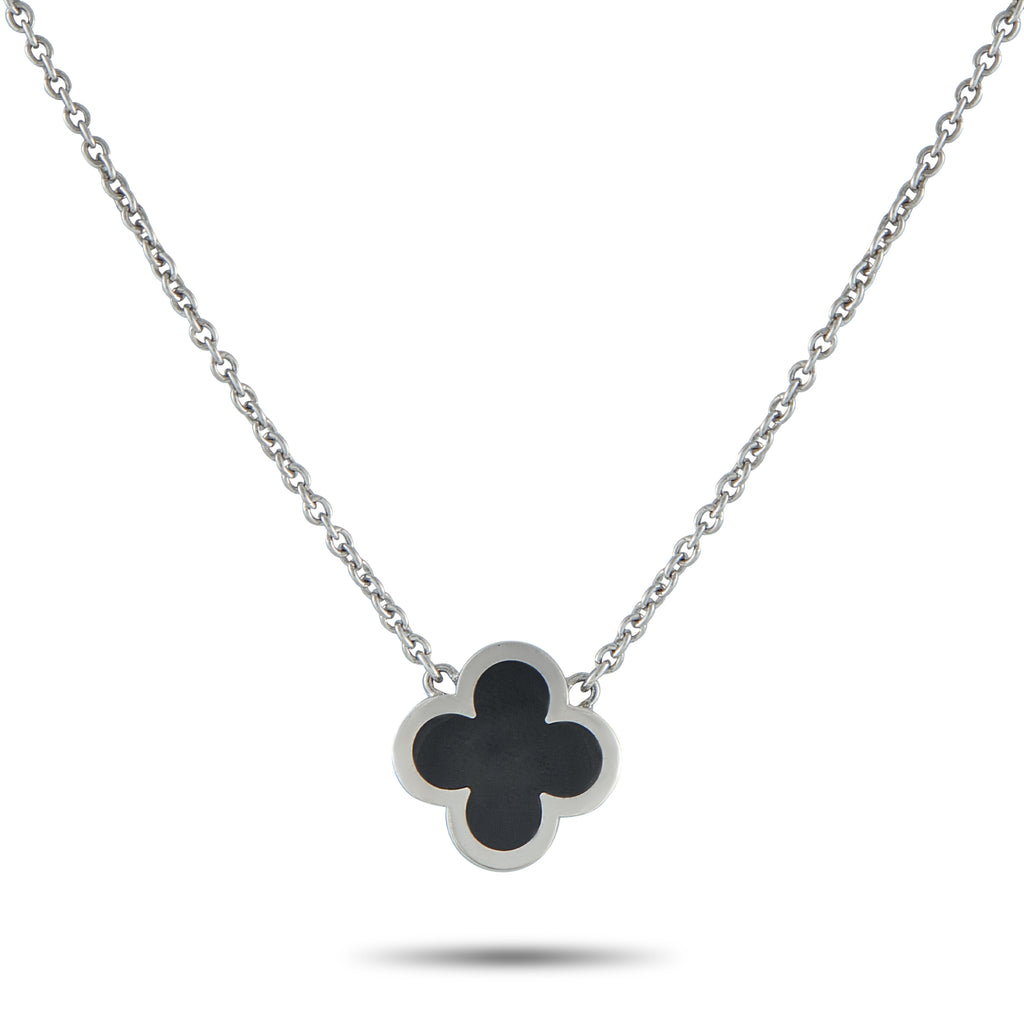 Van Cleef & Arpels Pure Alhambra 18K White Gold 1-Motif Necklace