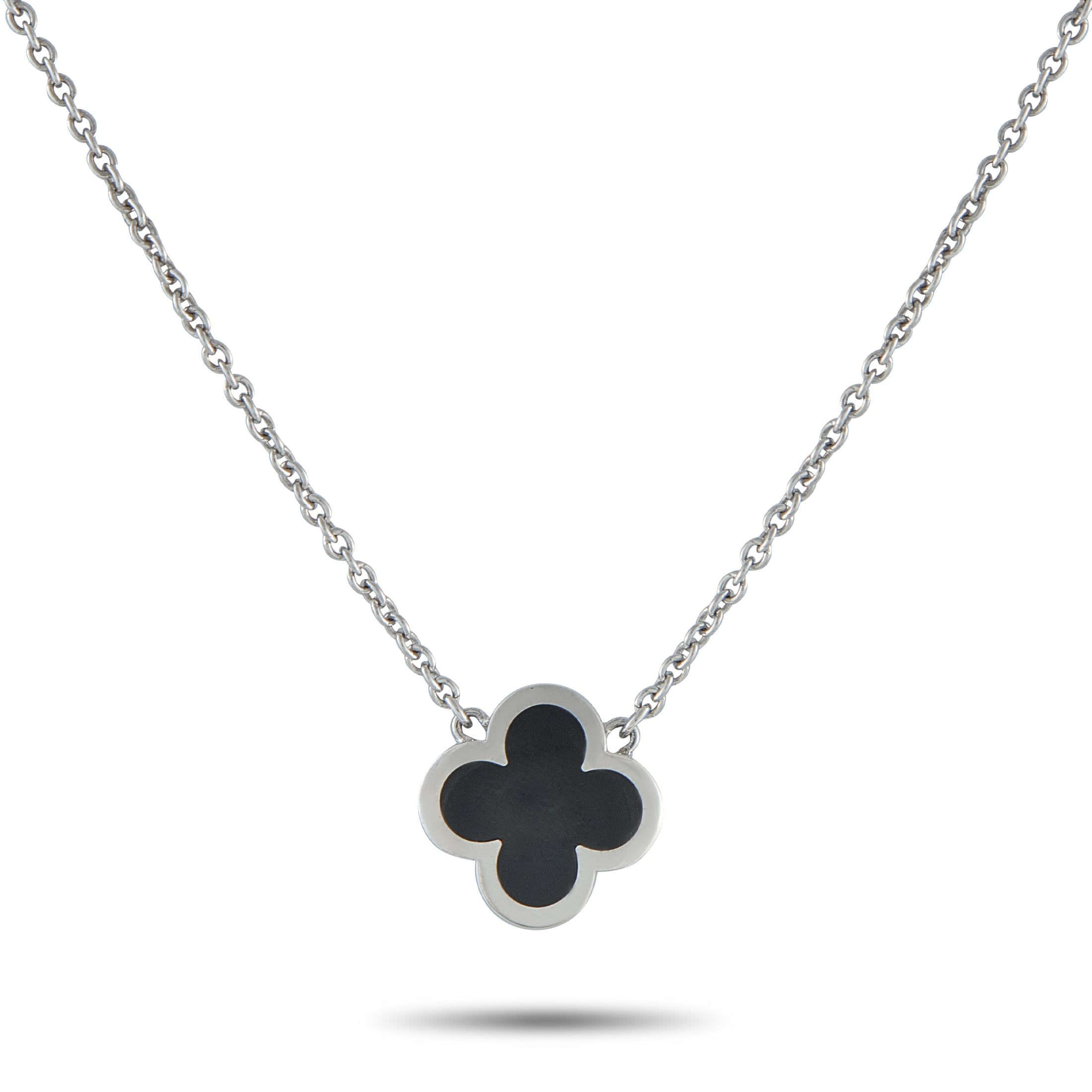 Van Cleef & Arpels Pure Alhambra 18K White Gold 1-Motif Necklace