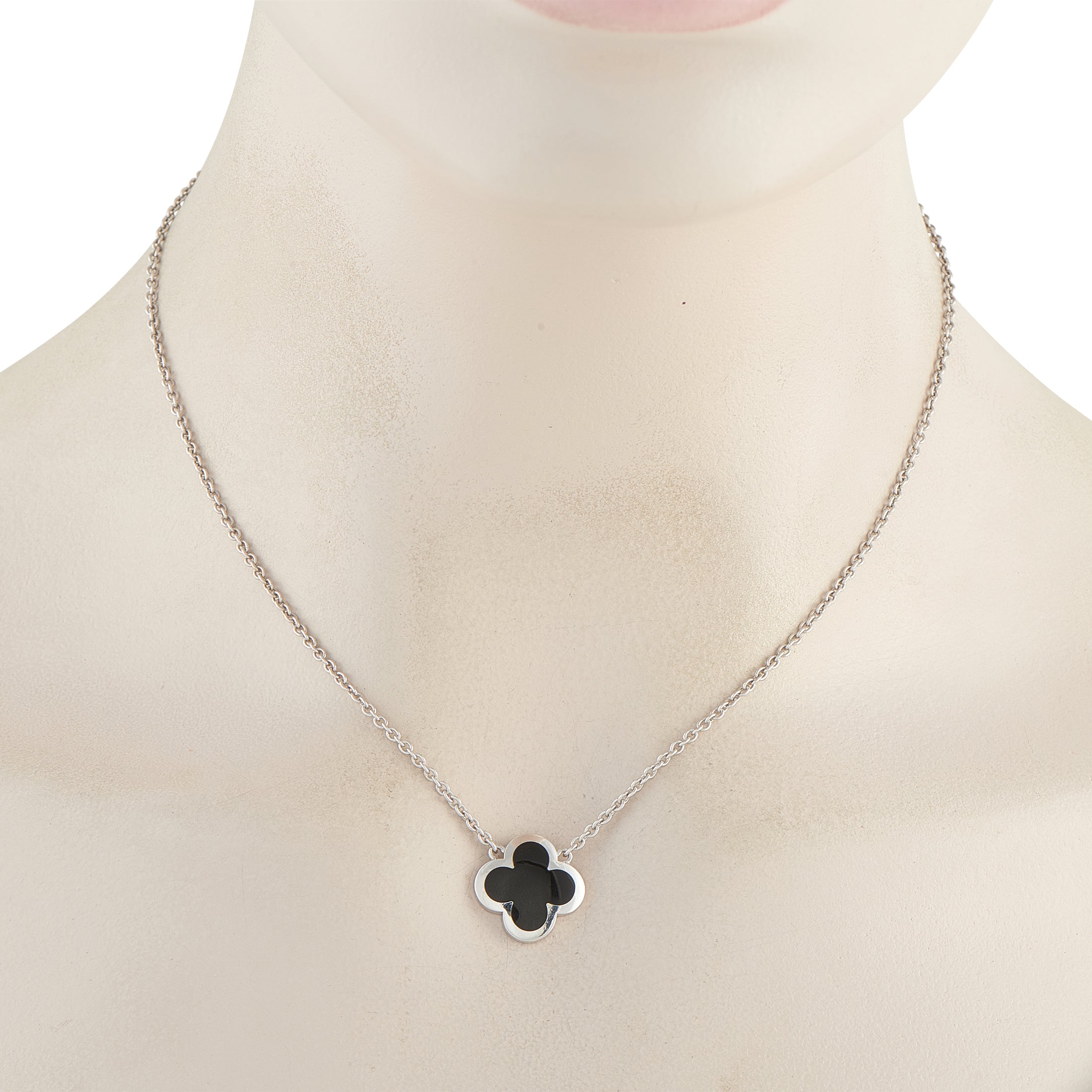 Van Cleef & Arpels Pure Alhambra 18K White Gold 1-Motif Necklace