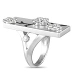 Van Cleef & Arpels Miroir des Eaux 18K White Gold Diamond, Onyx, and Mother of Pearl Ring