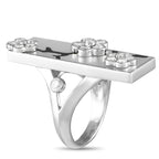 Van Cleef & Arpels Miroir des Eaux 18K White Gold Diamond, Onyx, and Mother of Pearl Ring