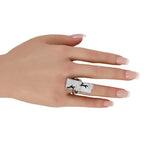 Van Cleef & Arpels Miroir des Eaux 18K White Gold Diamond, Onyx, and Mother of Pearl Ring