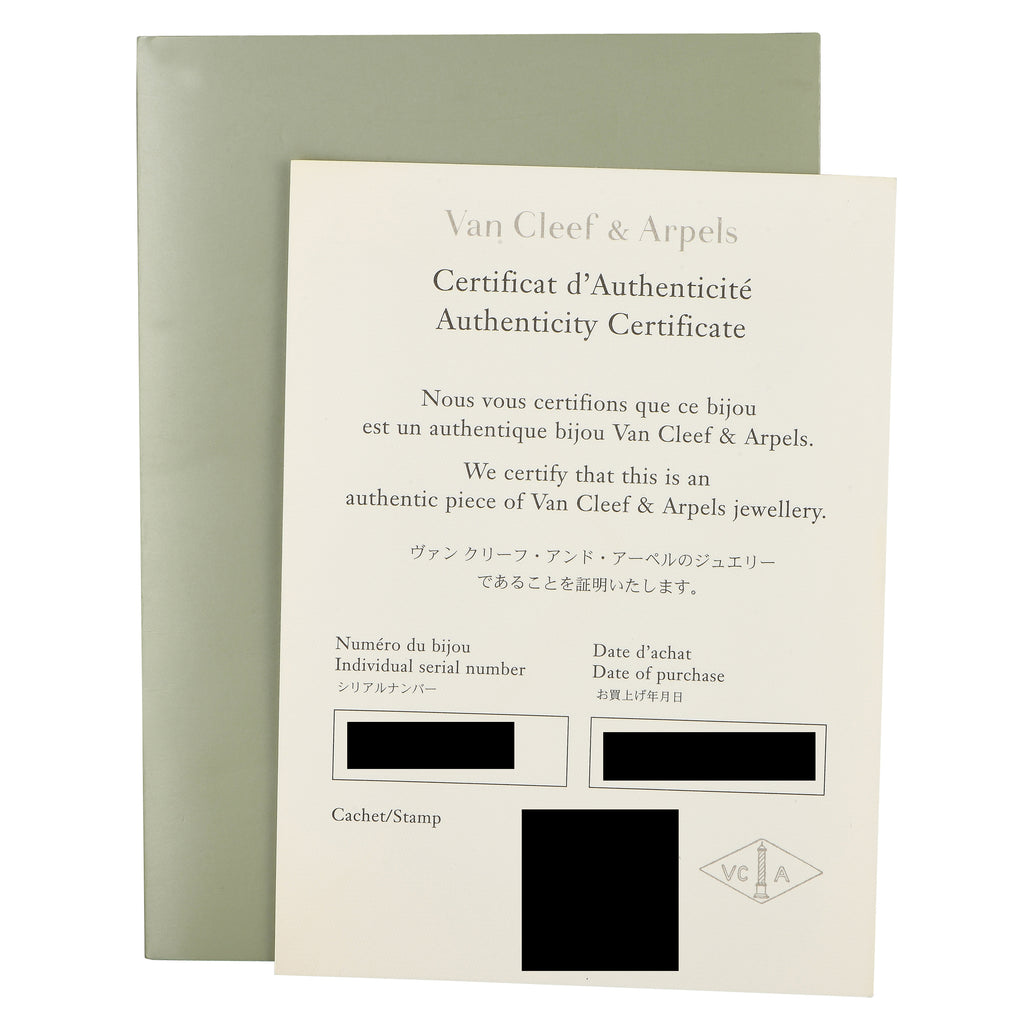 Van Cleef & Arpels Miroir des Eaux 18K White Gold Diamond, Onyx, and Mother of Pearl Ring