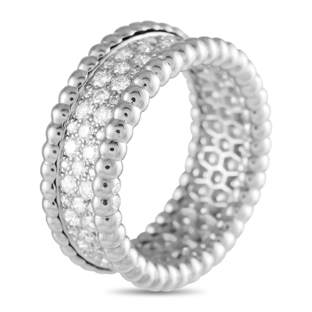 Van Cleef & Arpels Perlée 18K White Gold 1.11ct Diamond Ring