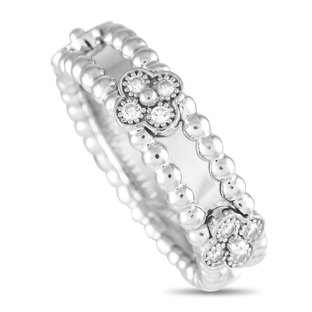 Van Cleef & ArpelsVan Cleef & Arpels Perlee 18K White Gold 0.33ct Diamond Ring VC01-122724 – This Van Cleef & Arpels Perlee r