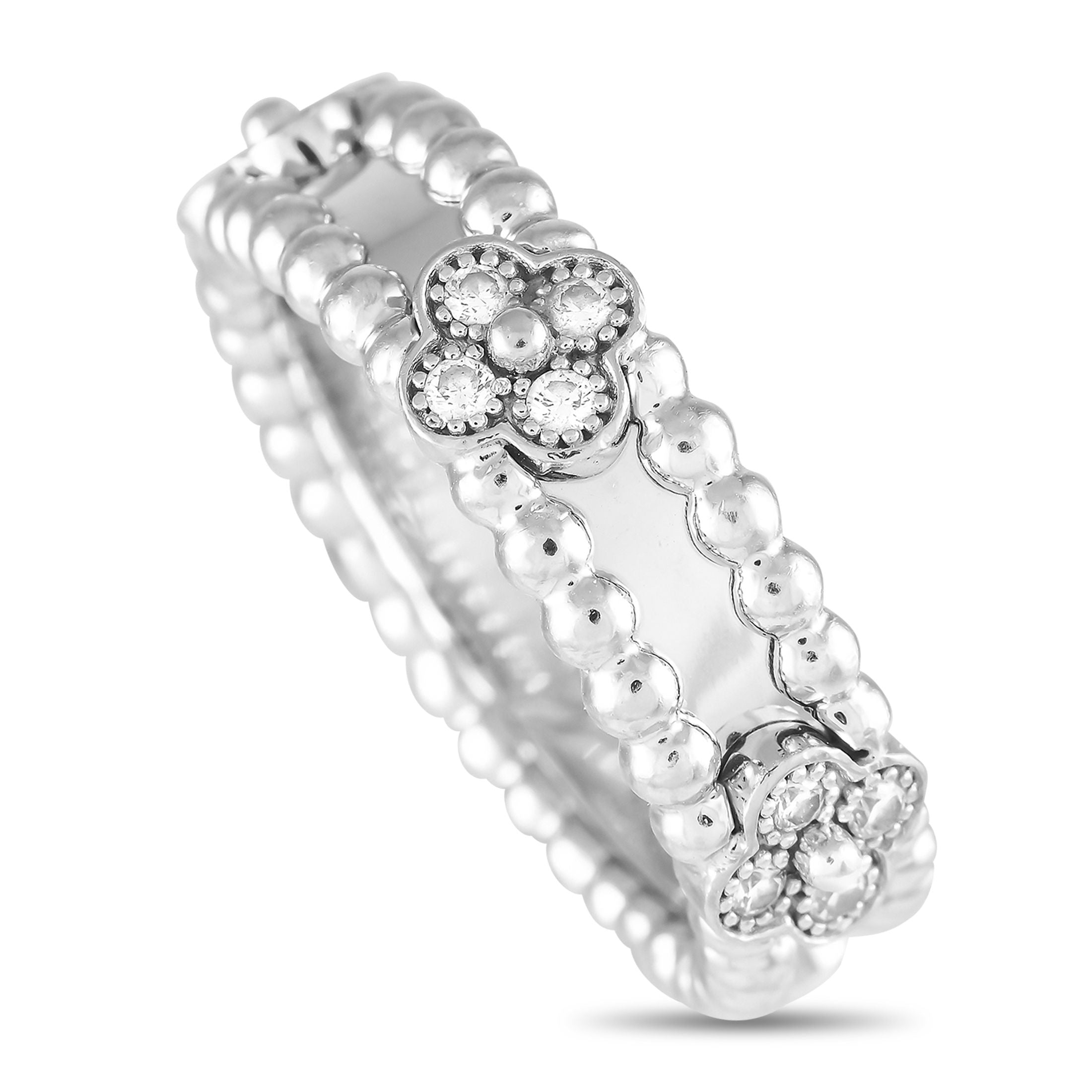 Van Cleef & ArpelsVan Cleef & Arpels Perlee 18K White Gold 0.33ct Diamond Ring VC01-122724 – This Van Cleef & Arpels Perlee r