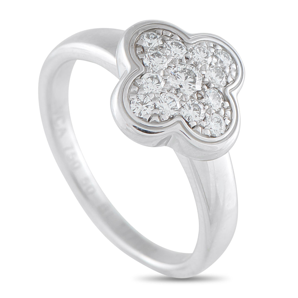 Van Cleef & ArpelsVan Cleef & Arpels Pure Alhambra 18K White Gold Diamond Ring #4908 – Add a subtle touch of luxury to any en