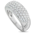 Van Cleef & Arpels 18K white gold diamond ring with pavé-set stones