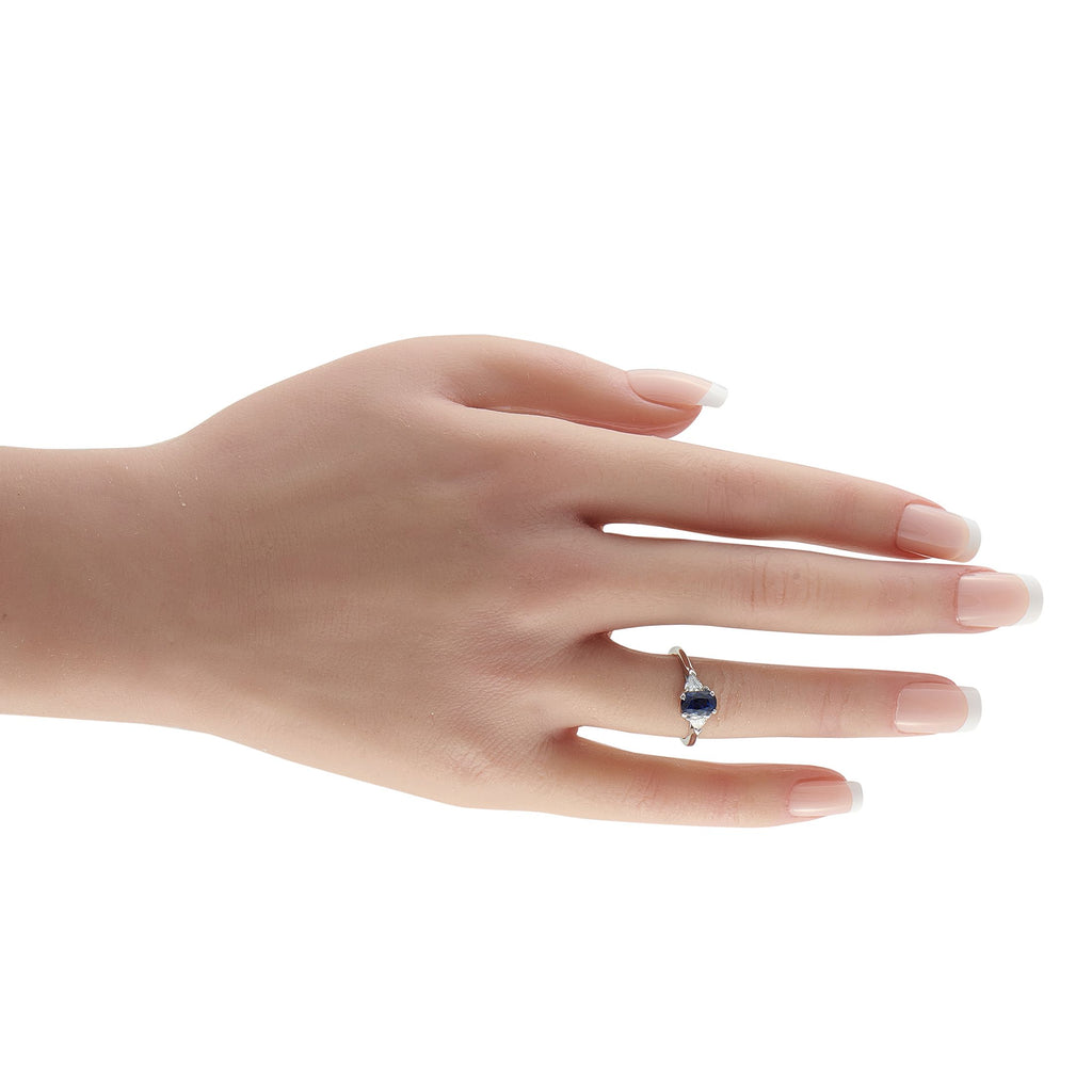 Van Cleef & Arpels Van Cleef & Arpels 18K White Gold Diamond and 1.37ct Sapphire Ring