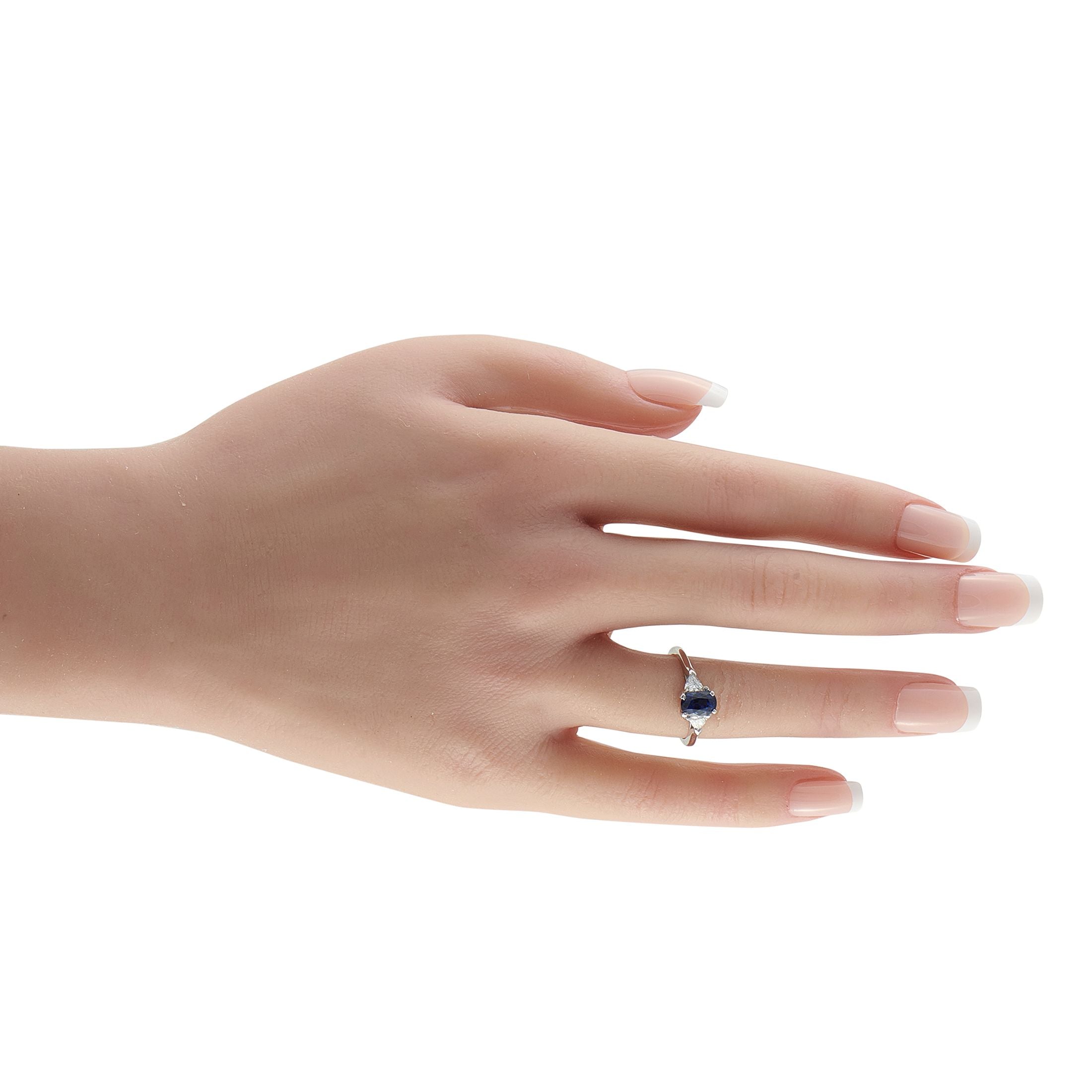 Van Cleef & Arpels Van Cleef & Arpels 18K White Gold Diamond and 1.37ct Sapphire Ring