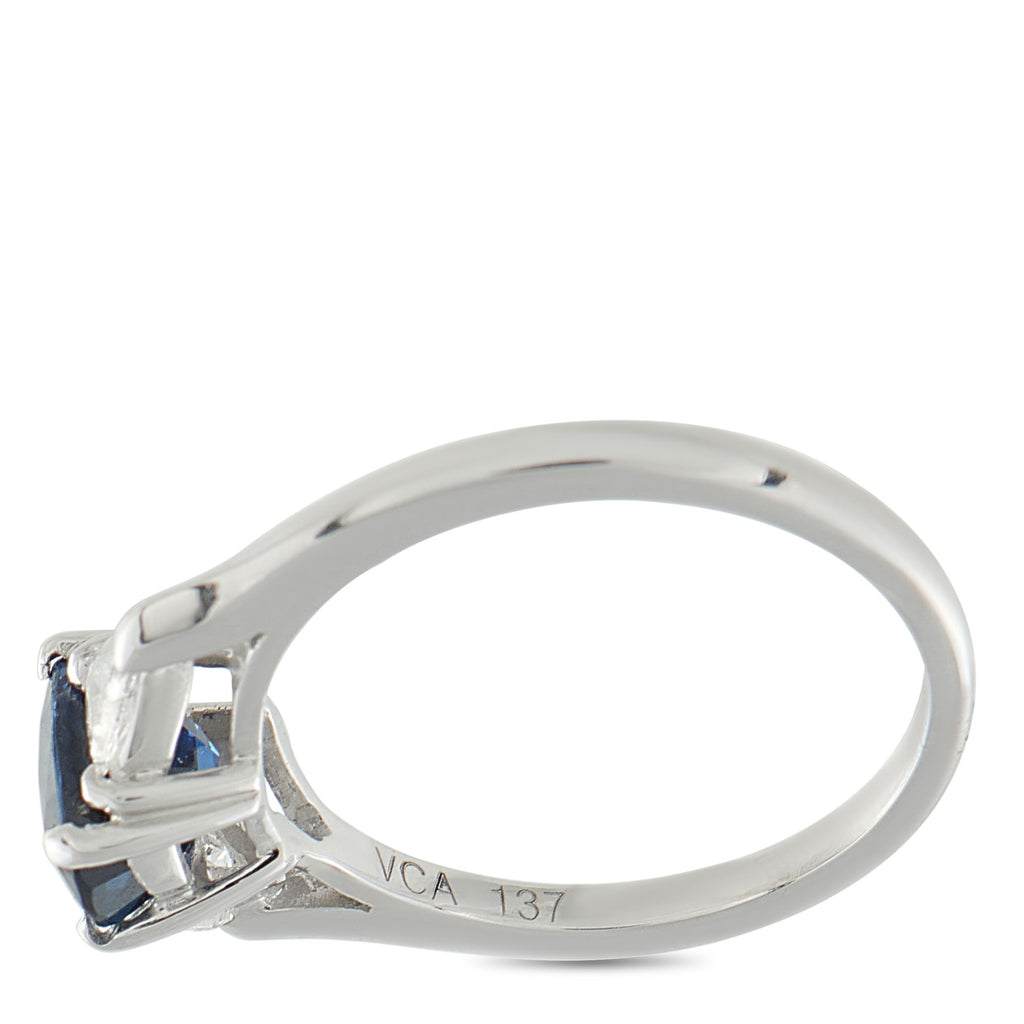 Van Cleef & Arpels Van Cleef & Arpels 18K White Gold Diamond and 1.37ct Sapphire Ring