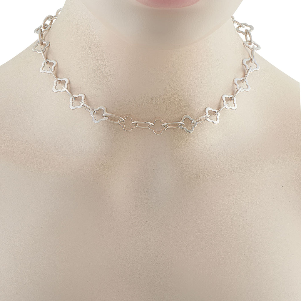 Van Cleef & Arpels Van Cleef & Arpels Byzantine Alhambra 18K White Gold Link Necklace