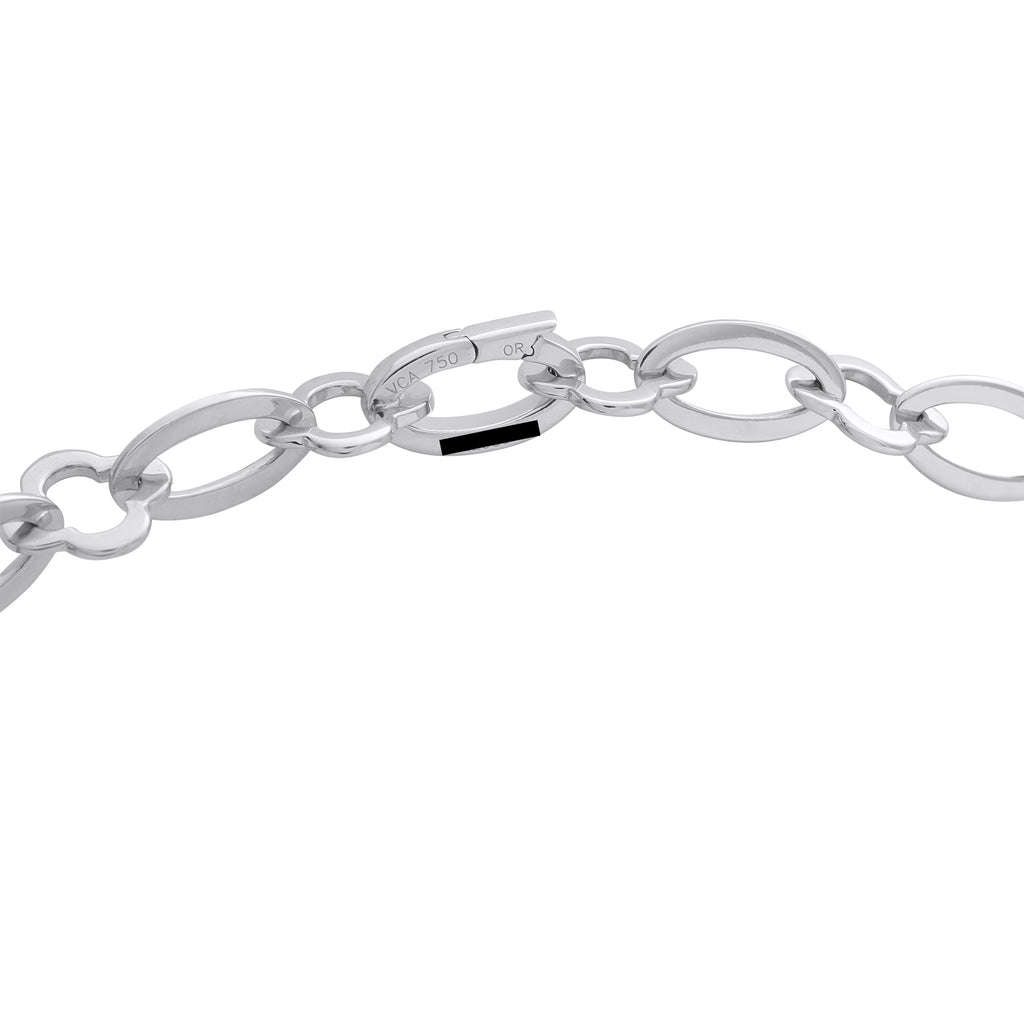 Van Cleef & Arpels Byzantine Alhambra 18K White Gold Link Necklace