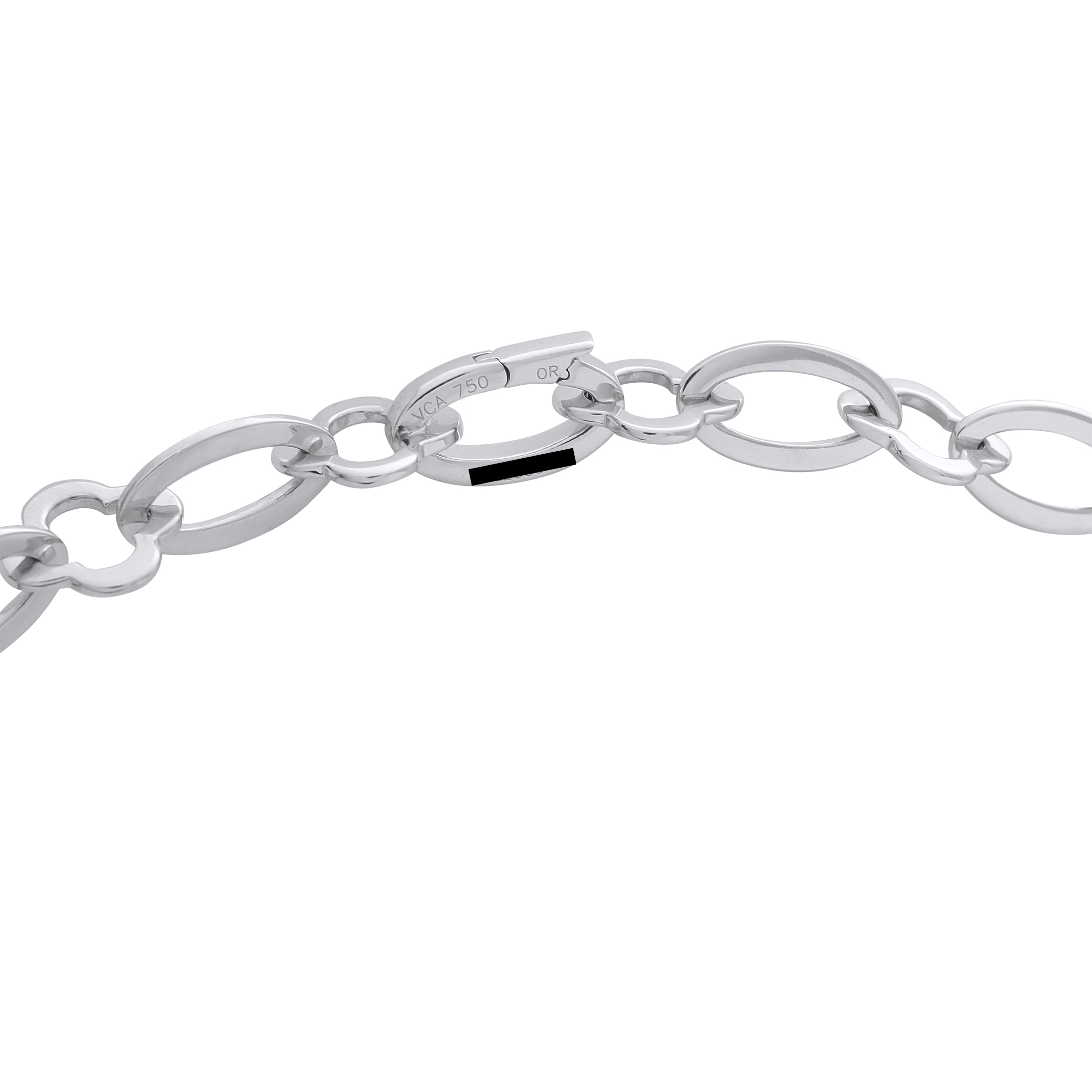 Van Cleef & Arpels Byzantine Alhambra 18K White Gold Link Necklace