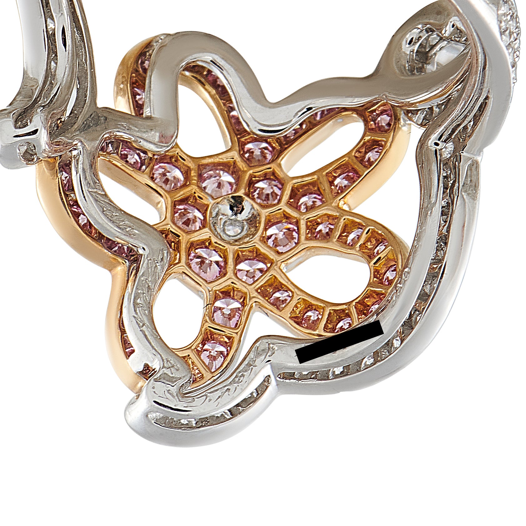 Van Cleef & Arpels 18K White Gold 1.25ct White and Pink Diamond Ring