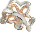 Van Cleef & Arpels 18K White Gold Pink and White Diamond Ring