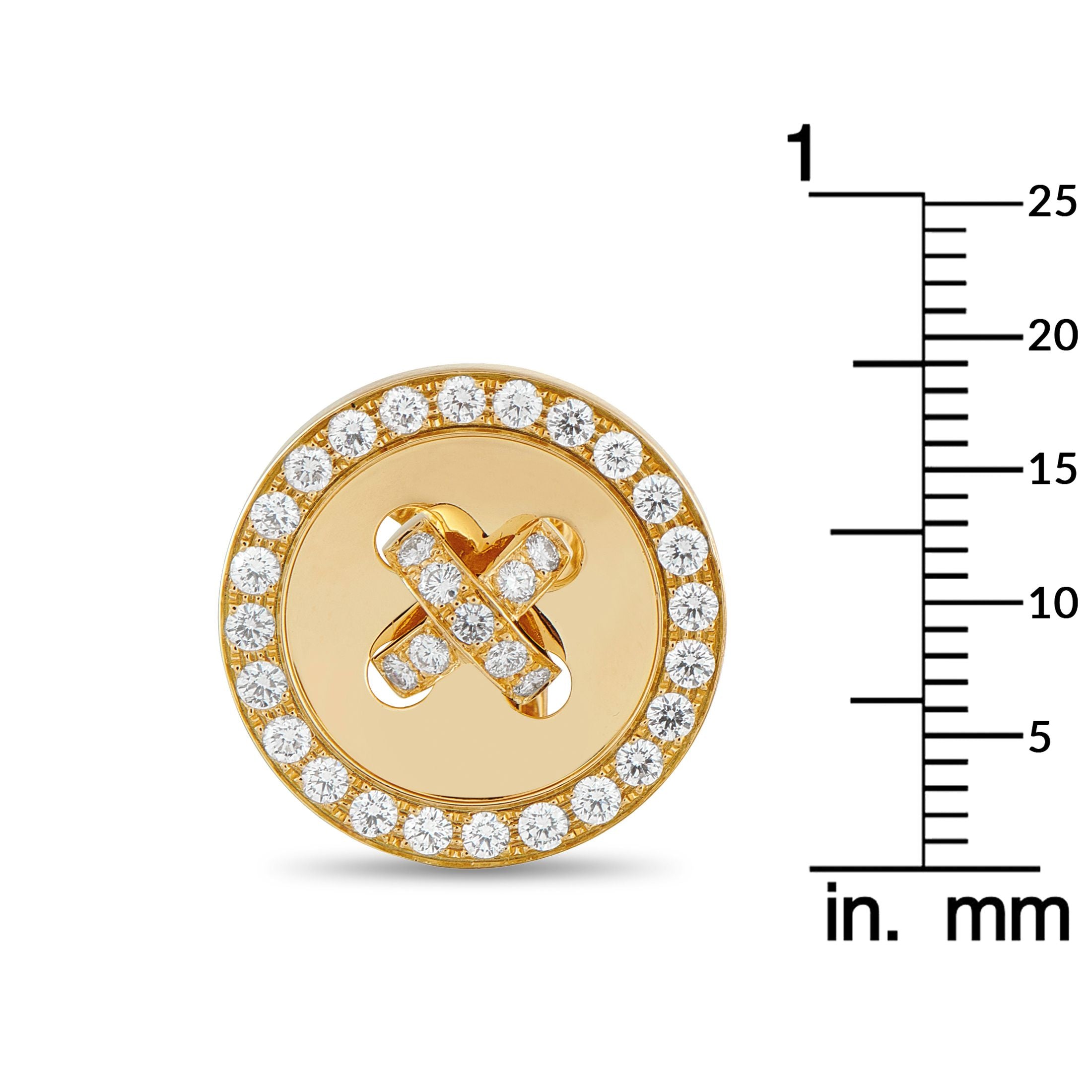 Van Cleef & ArpelsVan Cleef & Arpels 18K Yellow Gold 2.25ct Diamond Boutonnière Earrings