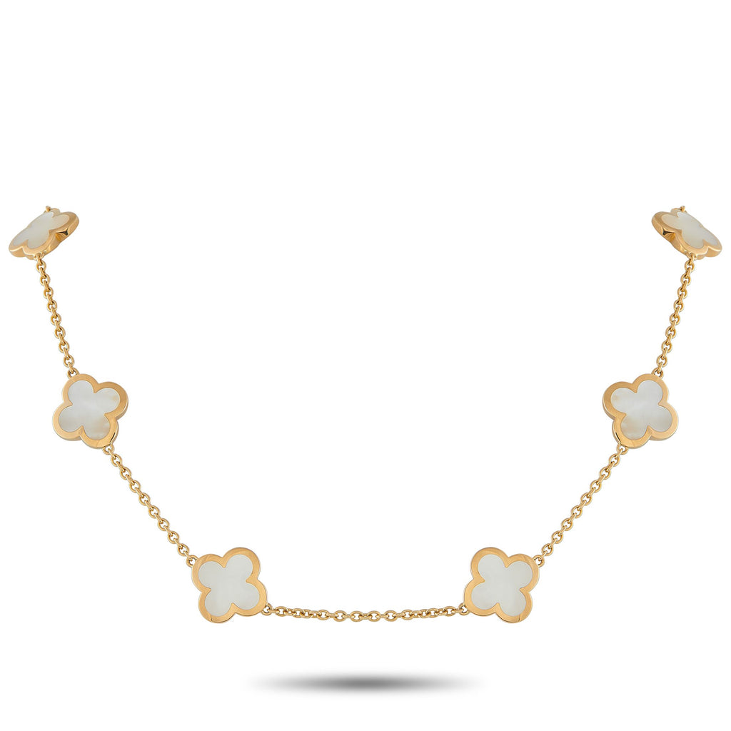 Van Cleef & ArpelsVan Cleef & Arpels Pure Alhambra 18K Yellow Gold 9-Motif Necklace #4906 – This Van Cleef & Arpels Pure Alha