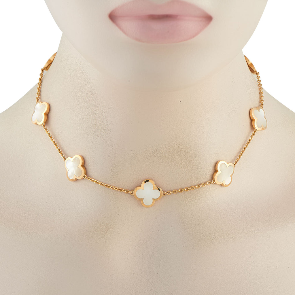 Van Cleef & Arpels Van Cleef & Arpels Pure Alhambra 18K Yellow Gold 9-Motif Necklace