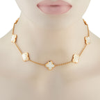 Van Cleef & Arpels Van Cleef & Arpels Pure Alhambra 18K Yellow Gold 9-Motif Necklace