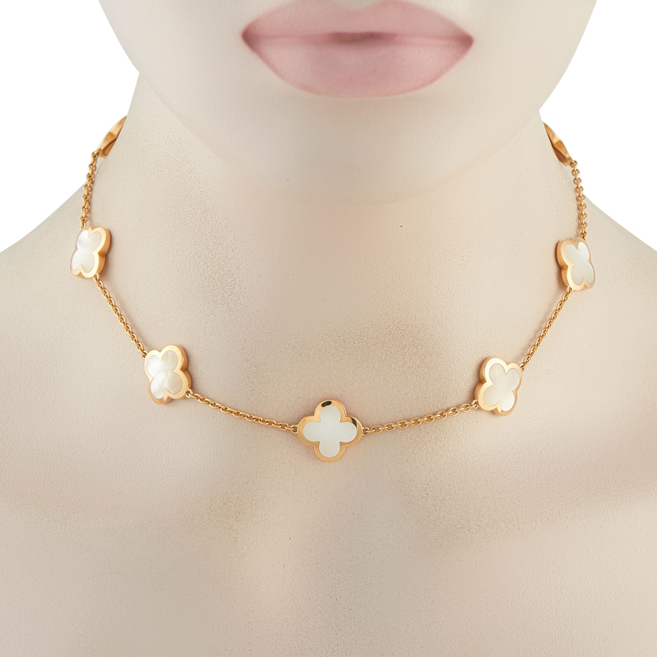 Van Cleef & Arpels Van Cleef & Arpels Pure Alhambra 18K Yellow Gold 9-Motif Necklace