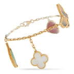 Van Cleef & ArpelsVan Cleef & Arpels Lucky Alhambra 18K Yellow Gold Charm Bracelet #4936 – This playful Van Cleef & Arpels Lu