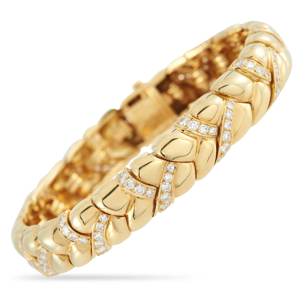 VAN CLEEF & ARPELS Van Cleef & Arpels Vintage 18K Yellow Gold Diamond Bracelet