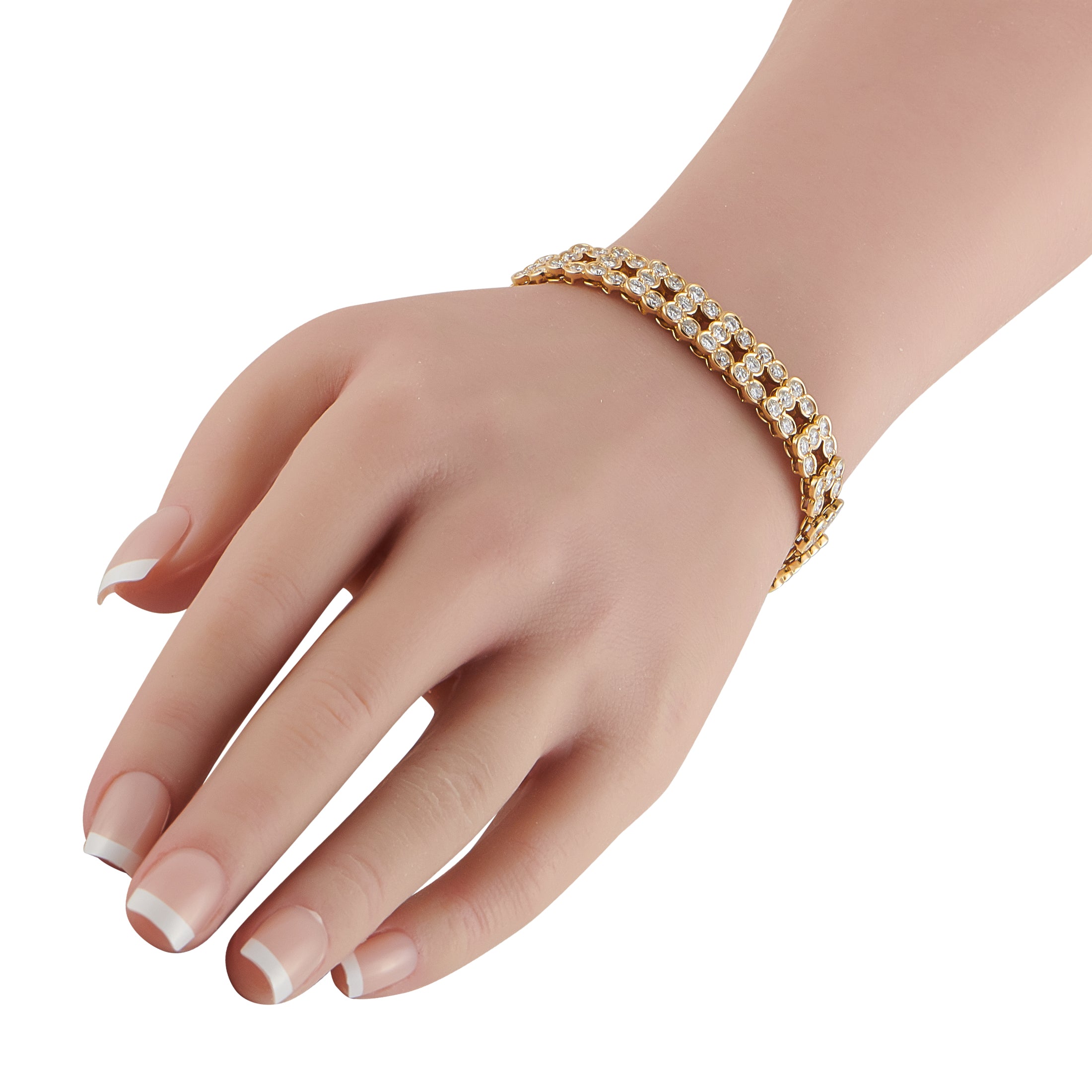 Van Cleef & Arpels Vintage 18K Yellow Gold 10.50ct Diamond Bracelet