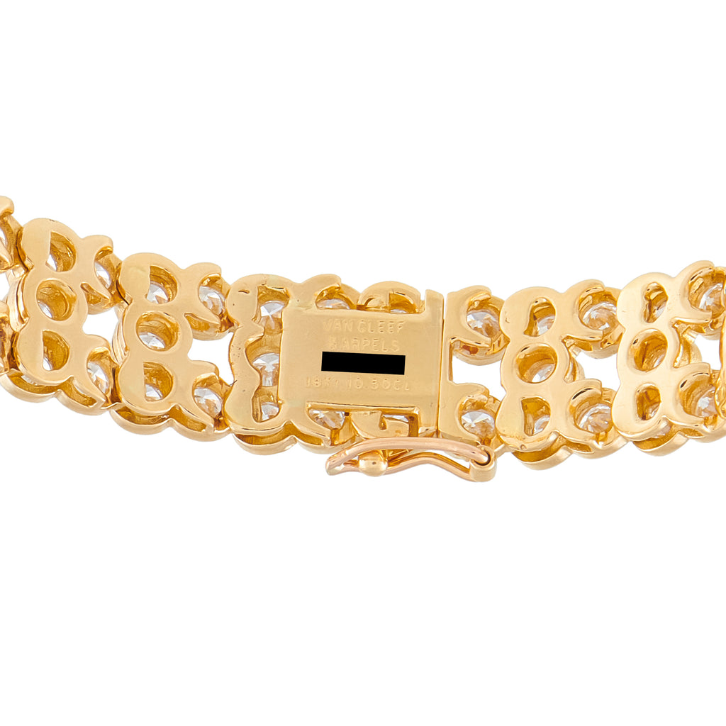 Van Cleef & Arpels Vintage 18K Yellow Gold 10.50ct Diamond Bracelet