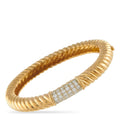 Van Cleef & Arpels yellow gold diamond bracelet with ribbed twist design