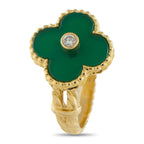 Van Cleef & Arpels Van Cleef & Arpels Alhambra 18K Yellow Gold Diamond and Chalcedony Ring