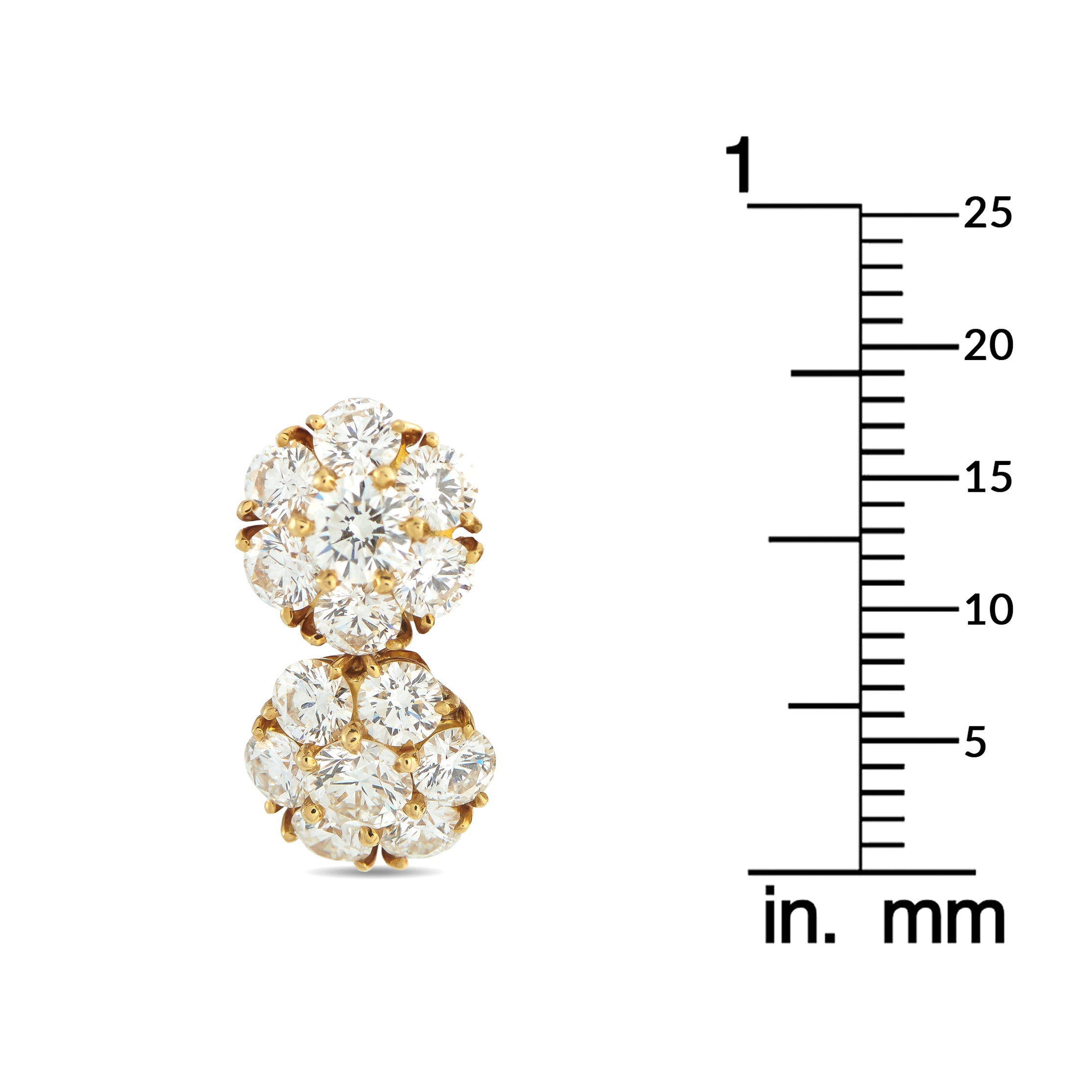 VAN CLEEF & ARPELS Van Cleef & Arpels Fleurette 18K Yellow Gold 3.0ct Diamond Earrings