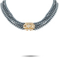 Van Cleef & Arpels hematite bead necklace with a diamond-set yellow gold clasp