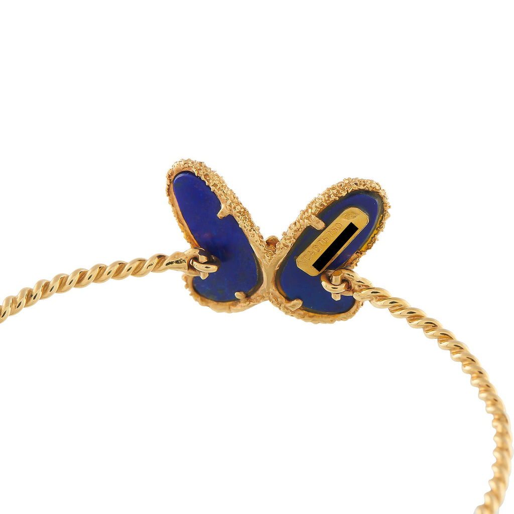 Van Cleef & ArpelsVan Cleef & Arpels Vintage Flying Beauties 18K Yellow Gold Diamond and Lapis Lazuli Butterfly Bracelet