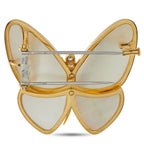 Van Cleef & Arpels 18K Yellow Gold 0.22ct Diamond and Mother of Pearl Butterfly Brooch