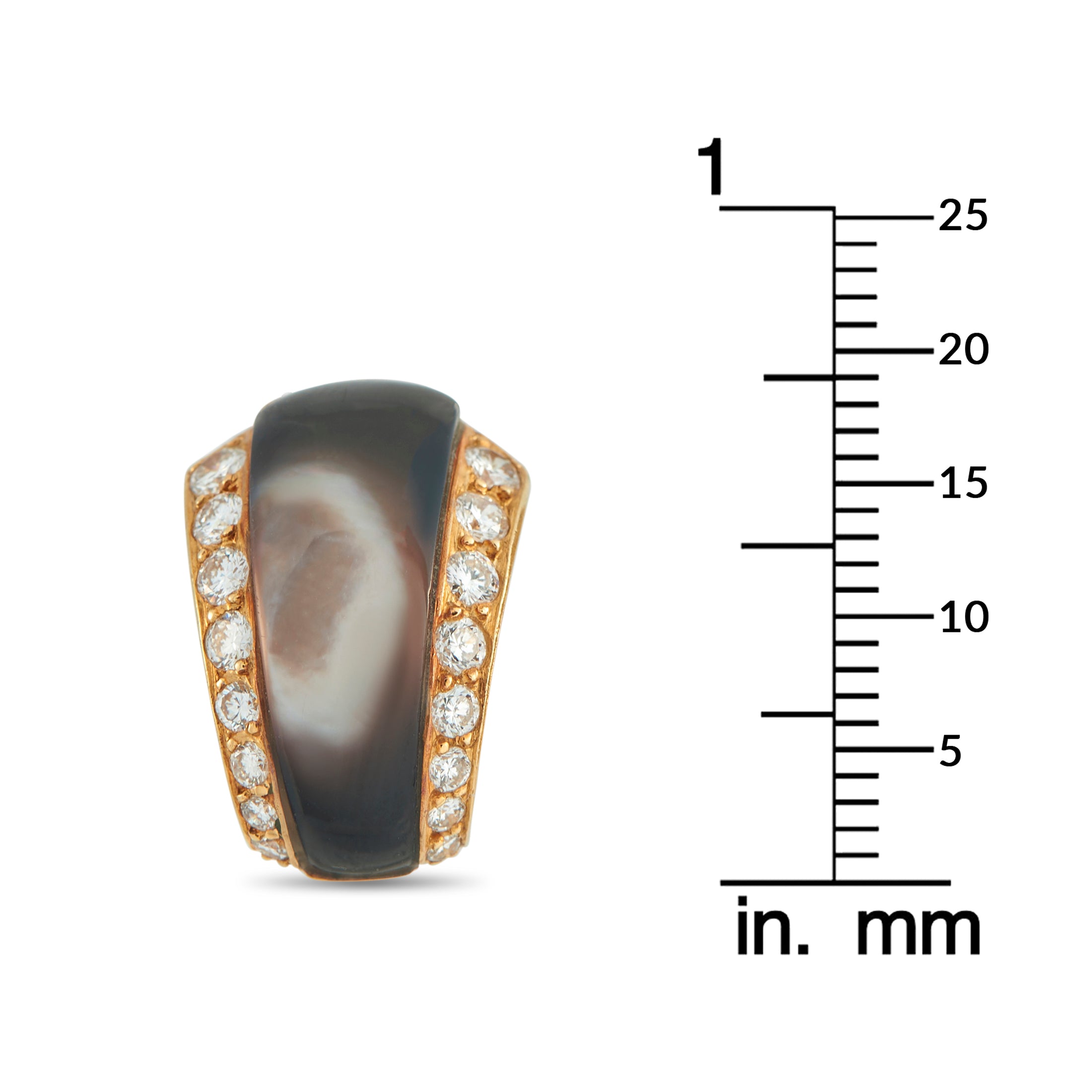 Van Cleef & Arpels 18K Yellow Gold 0.70ct Diamond and Mother of Pearl Clip-On Earrings