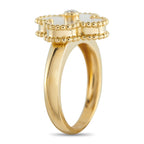 VAN CLEEF & ARPELS Van Cleef & Arpels Alhambra 18K Yellow Gold Diamond and Mother of Pearl Ring