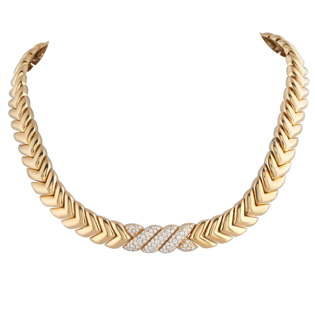 VAN CLEEF & ARPELS Van Cleef & Arpels 18K Yellow Gold 4.0ct Diamond Necklace