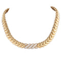 Van Cleef & Arpels 18K yellow gold diamond necklace, link chain with pavé links
