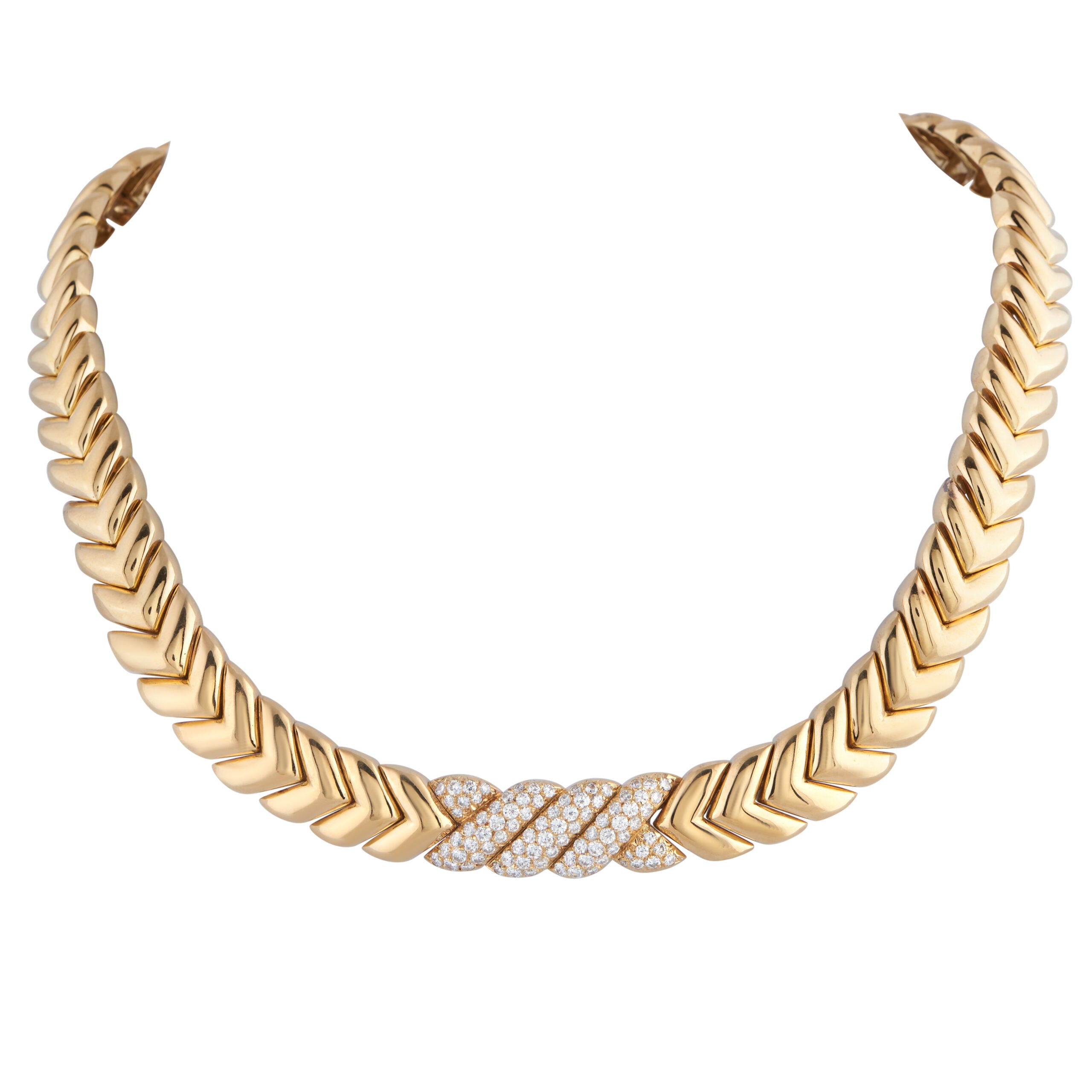 VAN CLEEF & ARPELS Van Cleef & Arpels 18K Yellow Gold 4.0ct Diamond Necklace