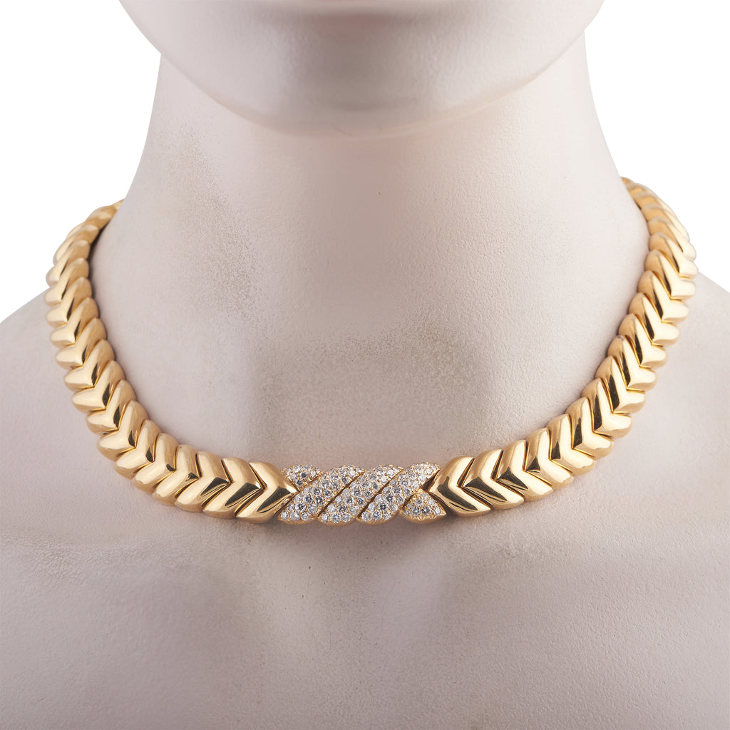 Van Cleef & Arpels 18K Yellow Gold 4.0ct Diamond Necklace