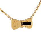 VAN CLEEF & ARPELS Van Cleef & Arpels 18K Yellow Gold Diamond and Onyx Bow Necklace