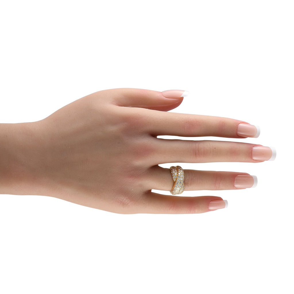 Van Cleef & Arpels Van Cleef & Arpels 18k Yellow Gold 2.50ct Diamond Pave Crossover Ring