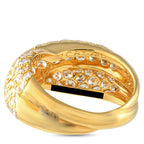 Van Cleef & Arpels 18k Yellow Gold 2.50ct Diamond Pave Crossover Ring